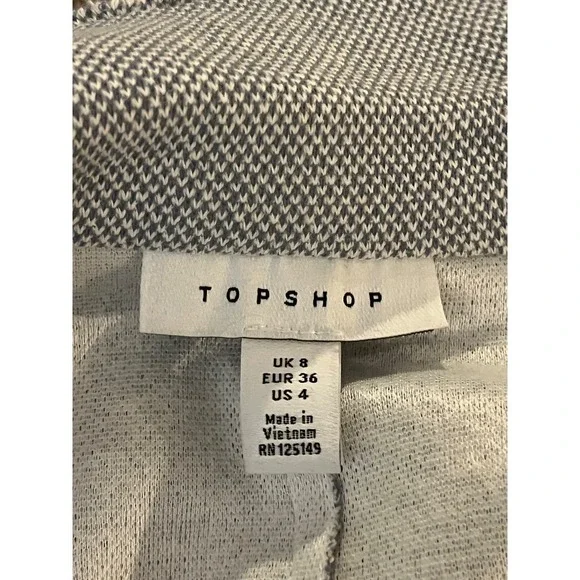 Topshop blazer women's size 4 gray double breasted long casual cotton blend - Picture 7 of 8
